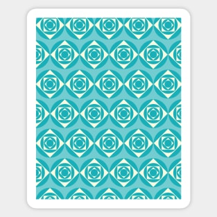 Square and Circle Seamless Pattern - Floral Effect 011#002 Sticker